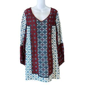 Altar'd State Bohemian Style Long Sleeve Loose Fit Dress Womens Medium Open Back
